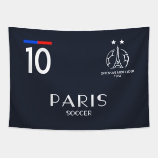 PARIS SOCCER Number 10 Offensive Midfielder Two Stars Tapestry