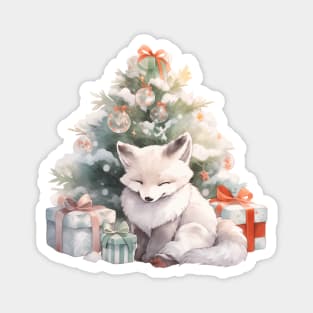 Christmas white fox Magnet