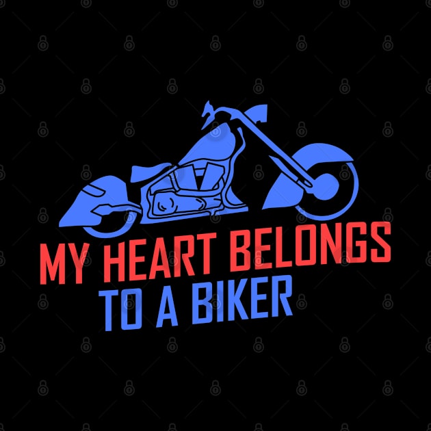 Motorcycle My Heart Belongs To A Biker Wheel Gift by Fresan