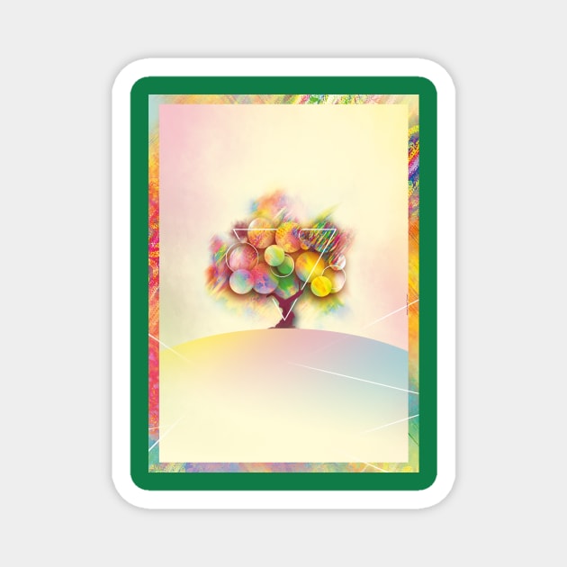 Colorful tree on a hill Magnet by Graph'Contact