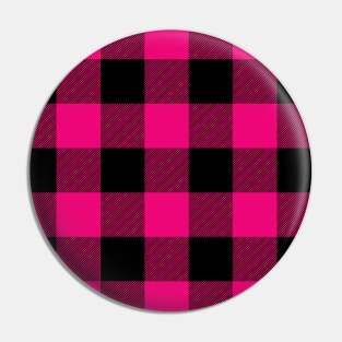 Pink Tartan - Classic Colorful Graphic Stripes Pin