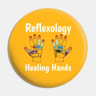 Reflexology Healing Hands (white text) (hand map) Pin