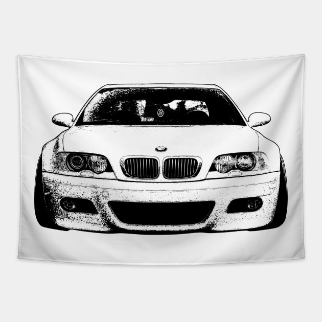 BMW E46 Sketch Art Tapestry by KAM Std