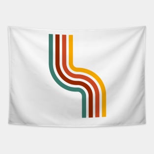 Retro Colorful Curvy Line Tapestry