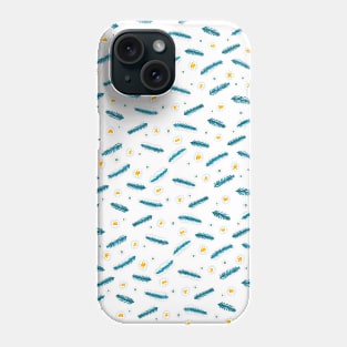 Christmas branches and stars - blue and yellow Phone Case