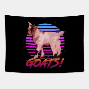 Goats Retrowave Outrunner Tapestry