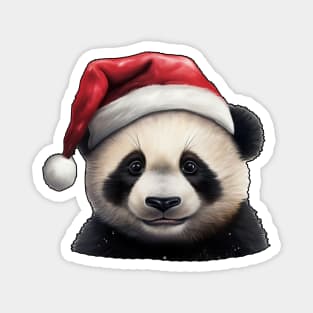 Baby Panda Bear Wearing a Santa Hat Magnet