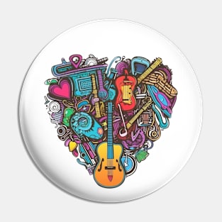 Music is my heart Pin