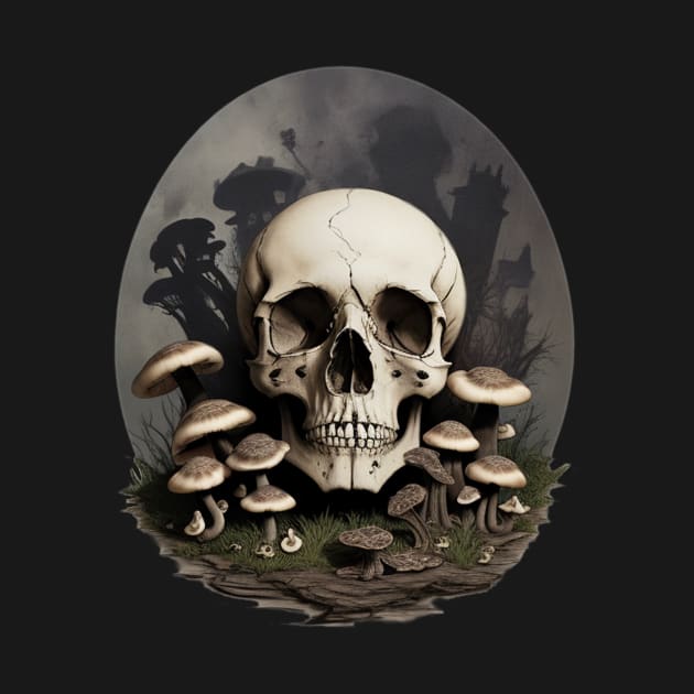Skull with Mushrooms by Paul_Abrams