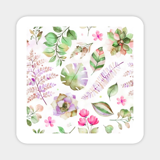 Botanical organic seamless design Magnet by redwitchart