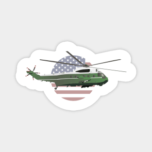 Marine One Helicopter with American Flag Magnet