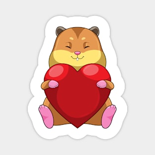 Hamster with Heart Magnet