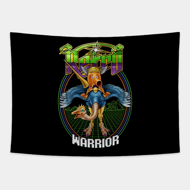 Retro warrior Tapestry by kennsing
