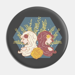 Gemini Twins (Navy) Pin