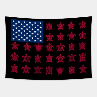 Cute Turtle American Flag Costume Gift Tapestry