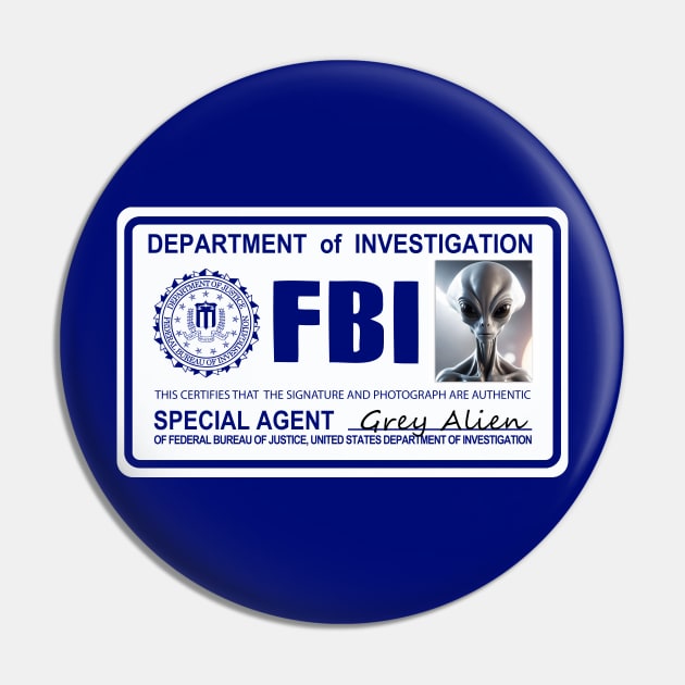 Alien FBI Credentials Pin by roswellboutique