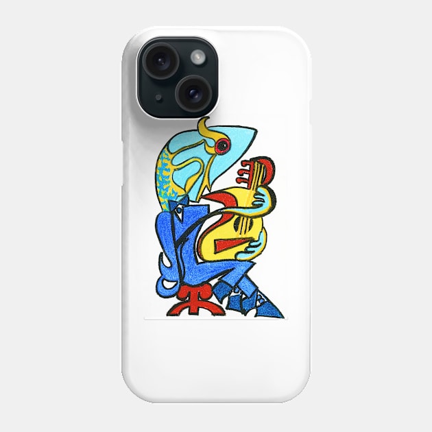 Musical Tuxedo Fish on a Stool Phone Case by FJBourne