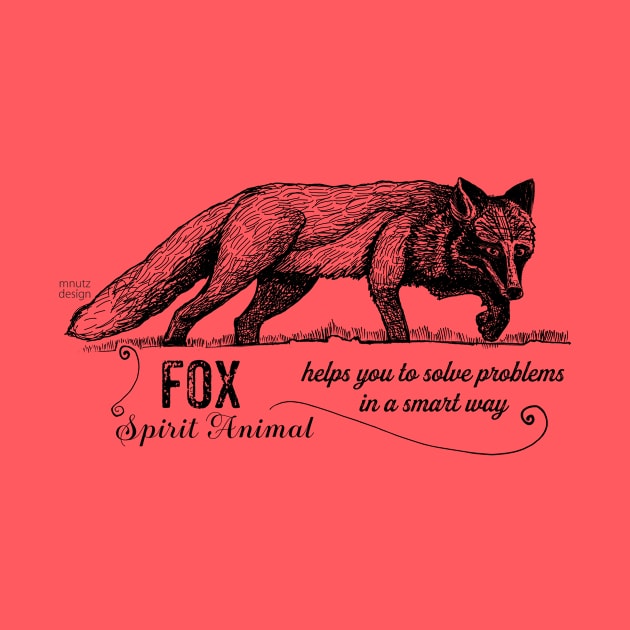 Spirit animal - fox - black by mnutz