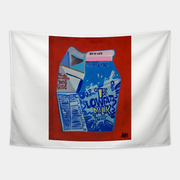 Low-fat Milk Carton Tapestry by SPINADELIC