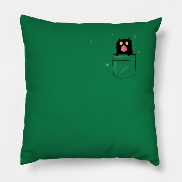 Pocket Gremlin Pillow by FindChaos