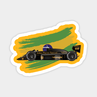 Ayrton Senna's Lotus 98T Illustration by @burrowheel @parkedinargentina Magnet