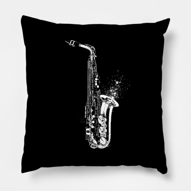 Saxophone, Music, Jazz, Blues, Rock, Pillow by StabbedHeart