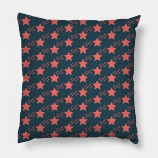 Blue and Pink Stars Seamless Pattern 012#001 Pillow