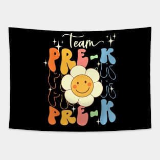 Smile Face First Day Of Team Prek Back To School Groovy Tapestry