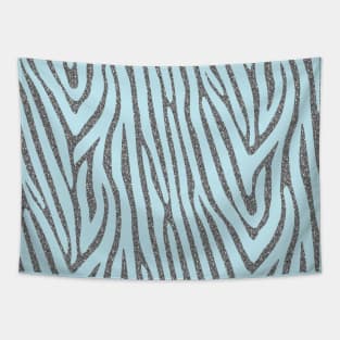 Silver Glitter Zebra Tapestry