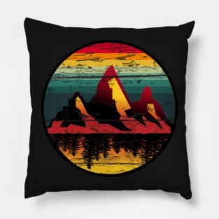 Sunset Over The Mountains Pillow