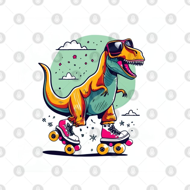 dino T rex skating by Aldrvnd