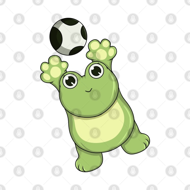 Frog at Soccer as Goalkeeper with ball by Markus Schnabel