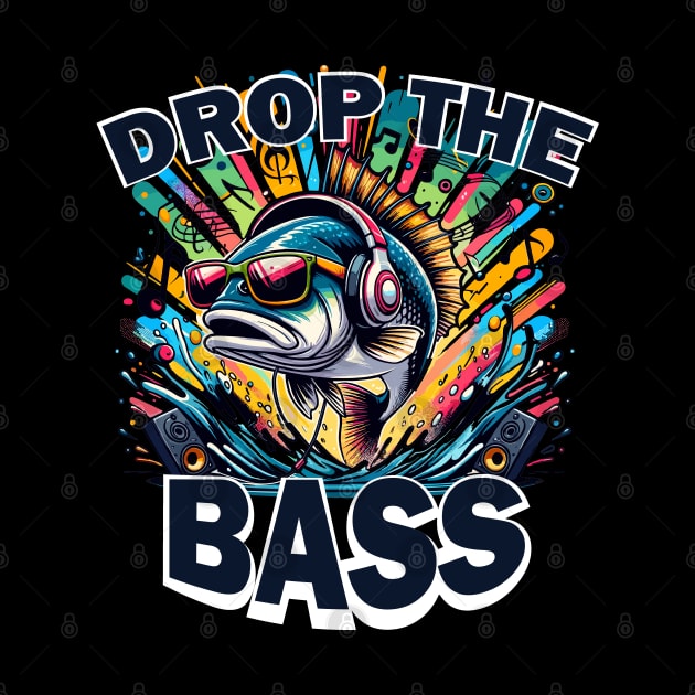 Drop The Bass Funny Fish Pun by SubtleSplit