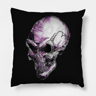 Skull art in purple Pillow