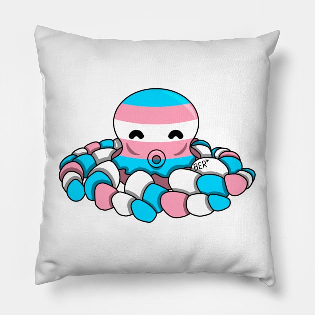 Transgender Pride Fidget Octopus Pillow by SentABearToSpace 