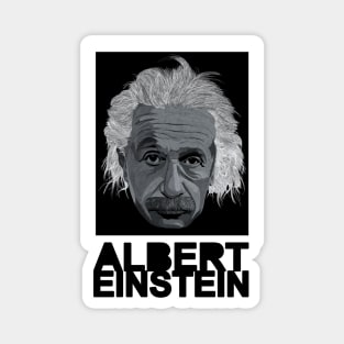 Albert Einstein Black Text Magnet