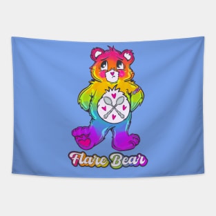 Rainbow Flare Bear Tapestry