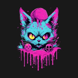 My kitty loves to vibe to synthwave just as much as I do T-Shirt