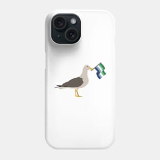 Seagull Holding Gay Male Pride Flag Phone Case