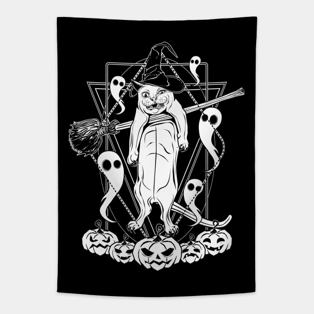 Frankie the Halloween cat Tapestry by Von Kowen