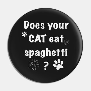 Cat eating spaghetti Pin