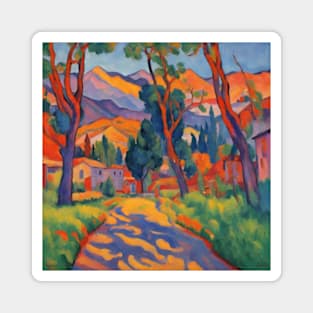 peaceful town les Fauves fauvism art Magnet