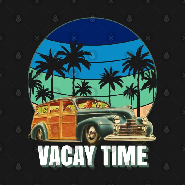 Vacay Time Family Vacation Old Woody Station Wagon by CharJens