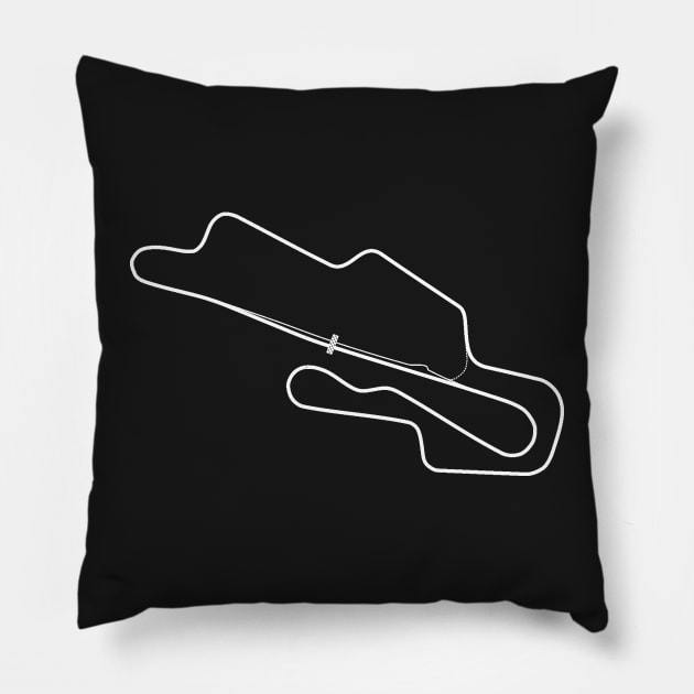 Art White Mugello F1 Track Italy Pillow by Auto-Prints