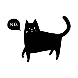 Black Cat Says No T-Shirt