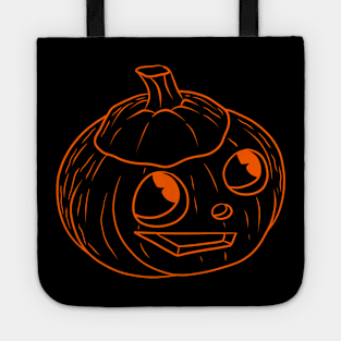 Orange Line Jack O' Lantern looking Up Tote