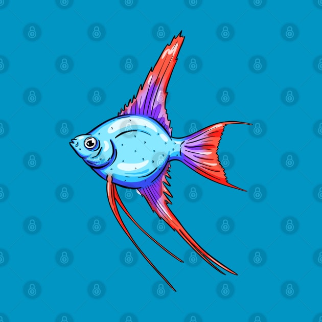 Tropical Fish Cartoon Illustration Goldfish Design by Squeeb Creative