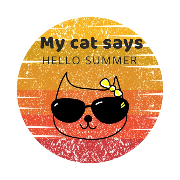 My cat says hello summer by Dieowl