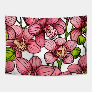 Pink orchids Tapestry