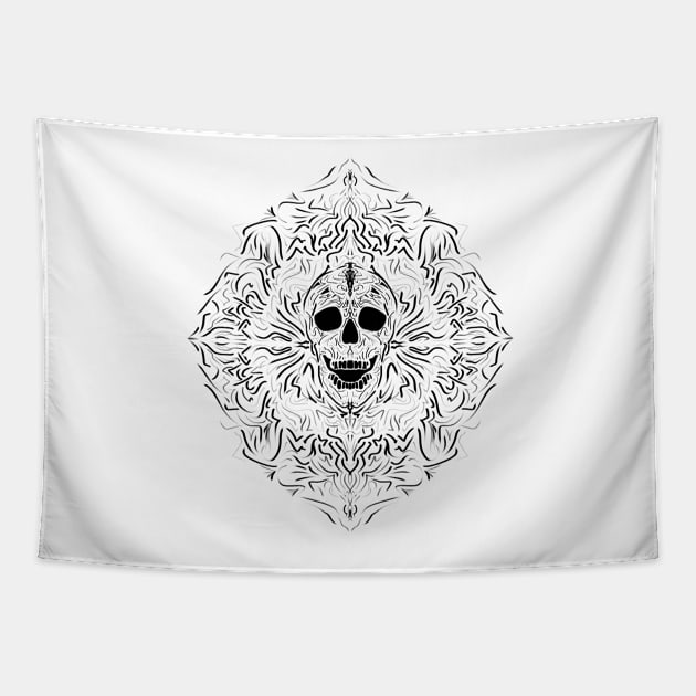 Skull Mandala Tapestry by FattoAMano